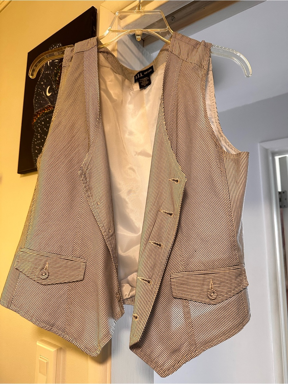 Women’s Striped Tailored Vest size XL
